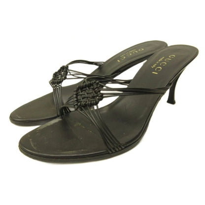 Gucci Sandals Pointed Toe Leather Black