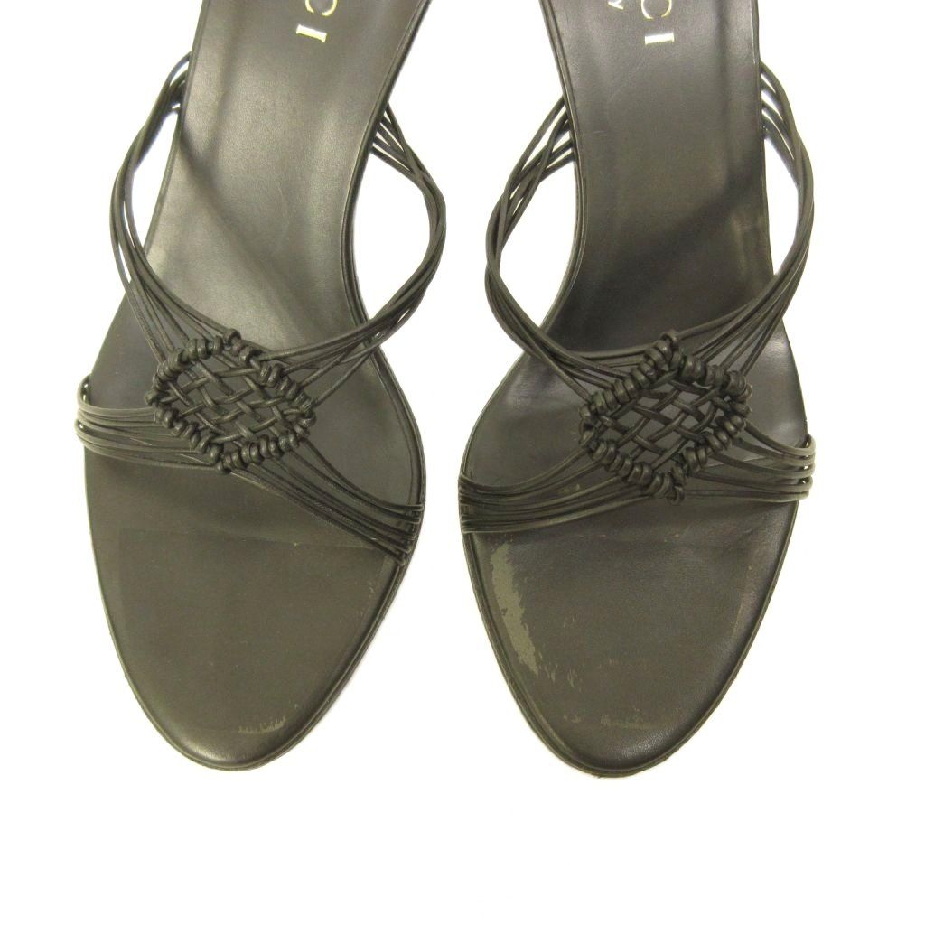 Gucci Sandals Pointed Toe Leather Black — view 3