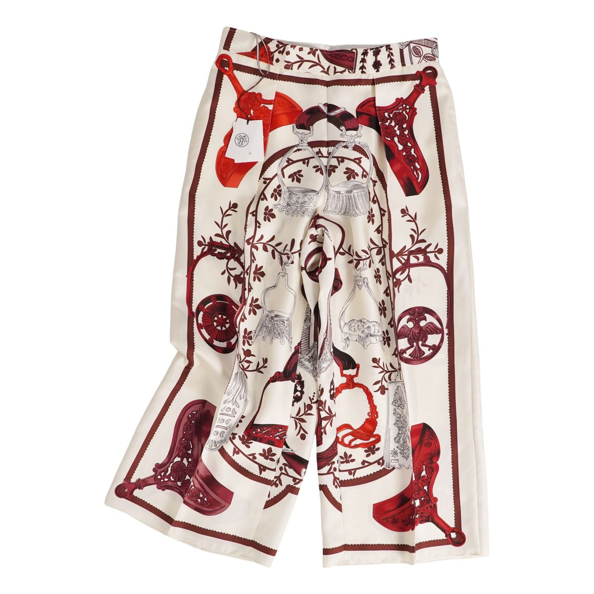 Hermes Pants Wide All Over Print Silk Bore
