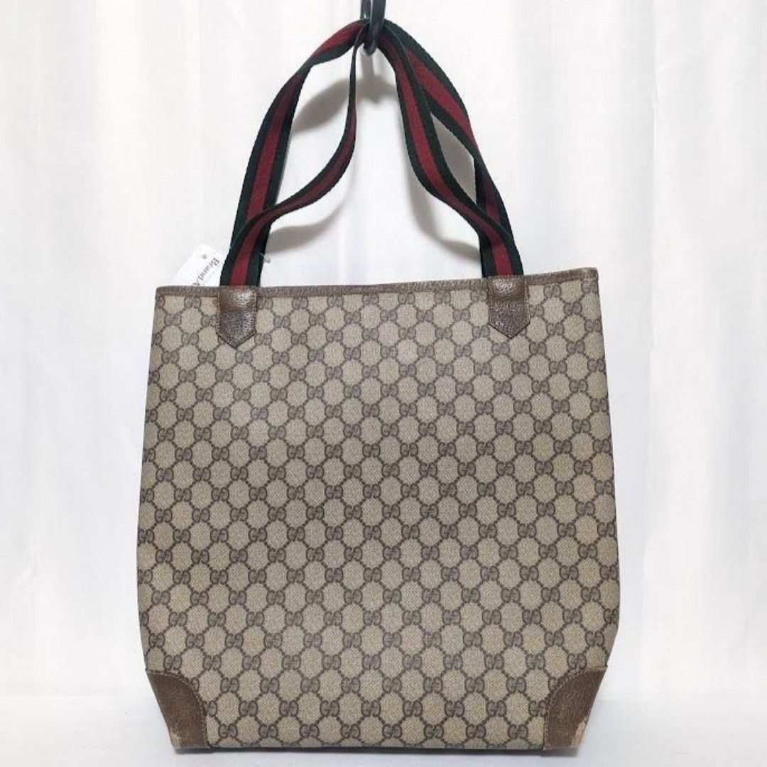 Gucci GG Supreme Sherry Line Leather Brown Tote Bag Vintage — view 2