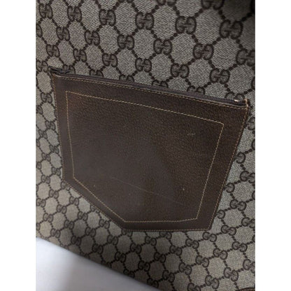 Gucci GG Supreme Sherry Line Leather Brown Tote Bag Vintage — view 4