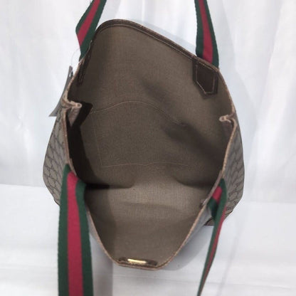 Gucci GG Supreme Sherry Line Leather Brown Tote Bag Vintage — view 8
