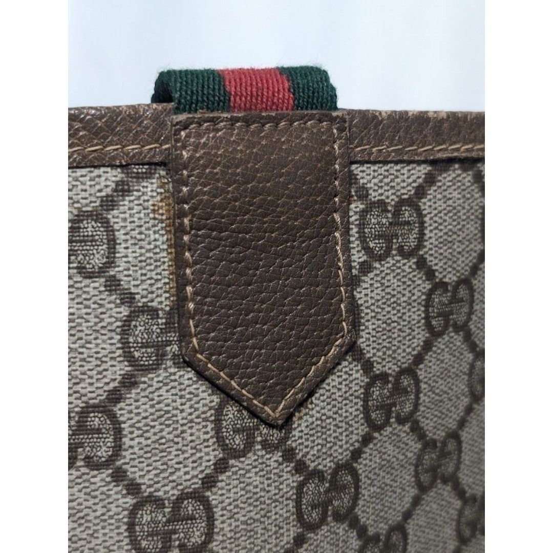 Gucci GG Supreme Sherry Line Leather Brown Tote Bag Vintage — view 5