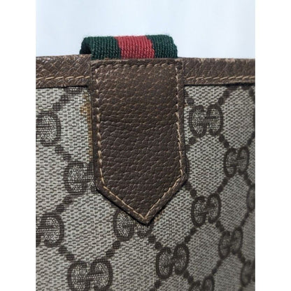 Gucci GG Supreme Sherry Line Leather Brown Tote Bag Vintage — view 5
