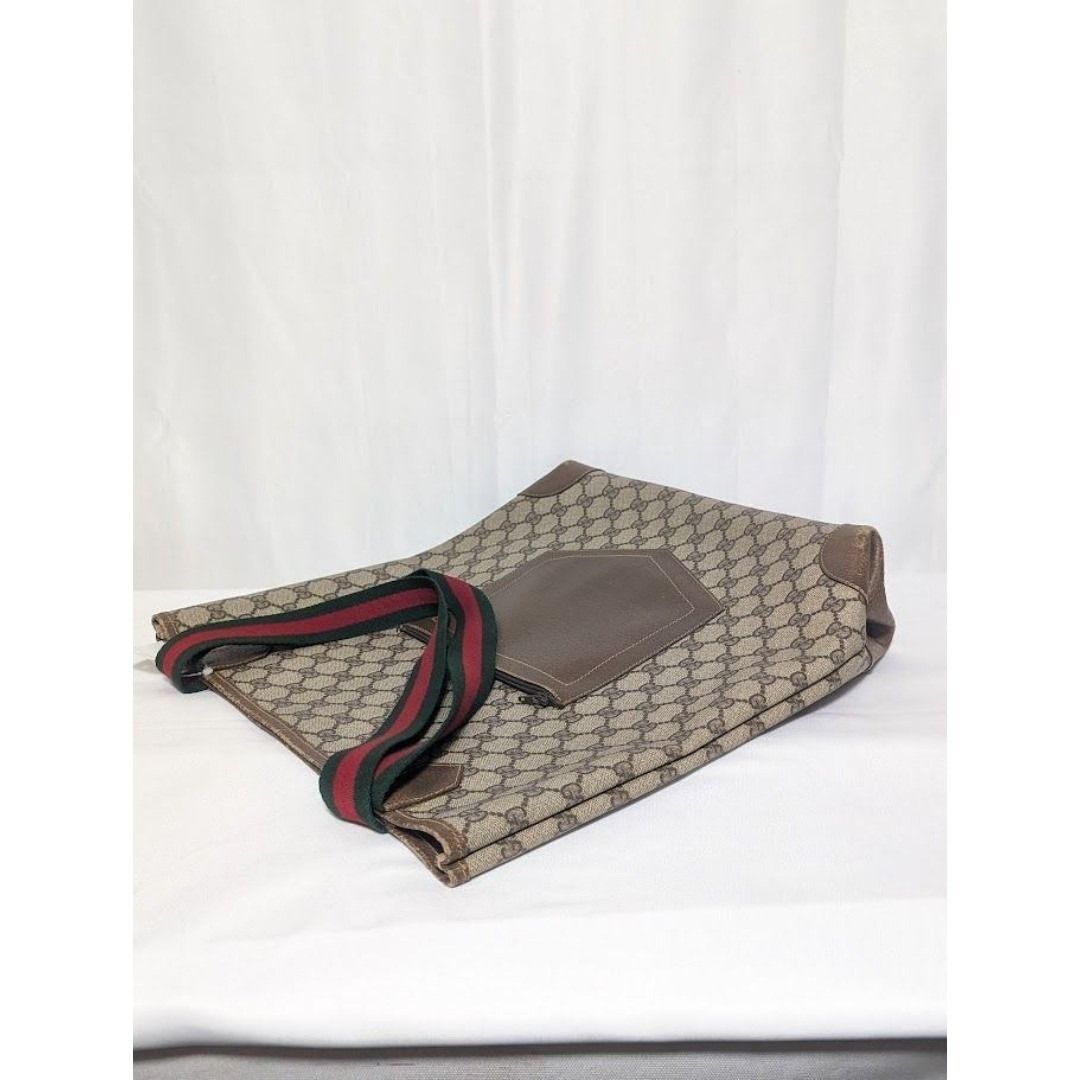 Gucci GG Supreme Sherry Line Leather Brown Tote Bag Vintage — view 3