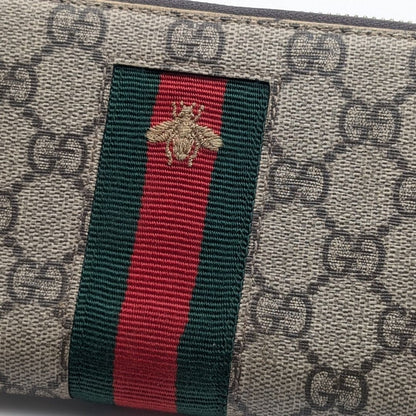 Gucci GG Supreme Sherry Line Bee Zip Around Wallet — view 5