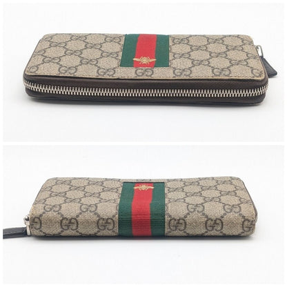 Gucci GG Supreme Sherry Line Bee Zip Around Wallet — view 3
