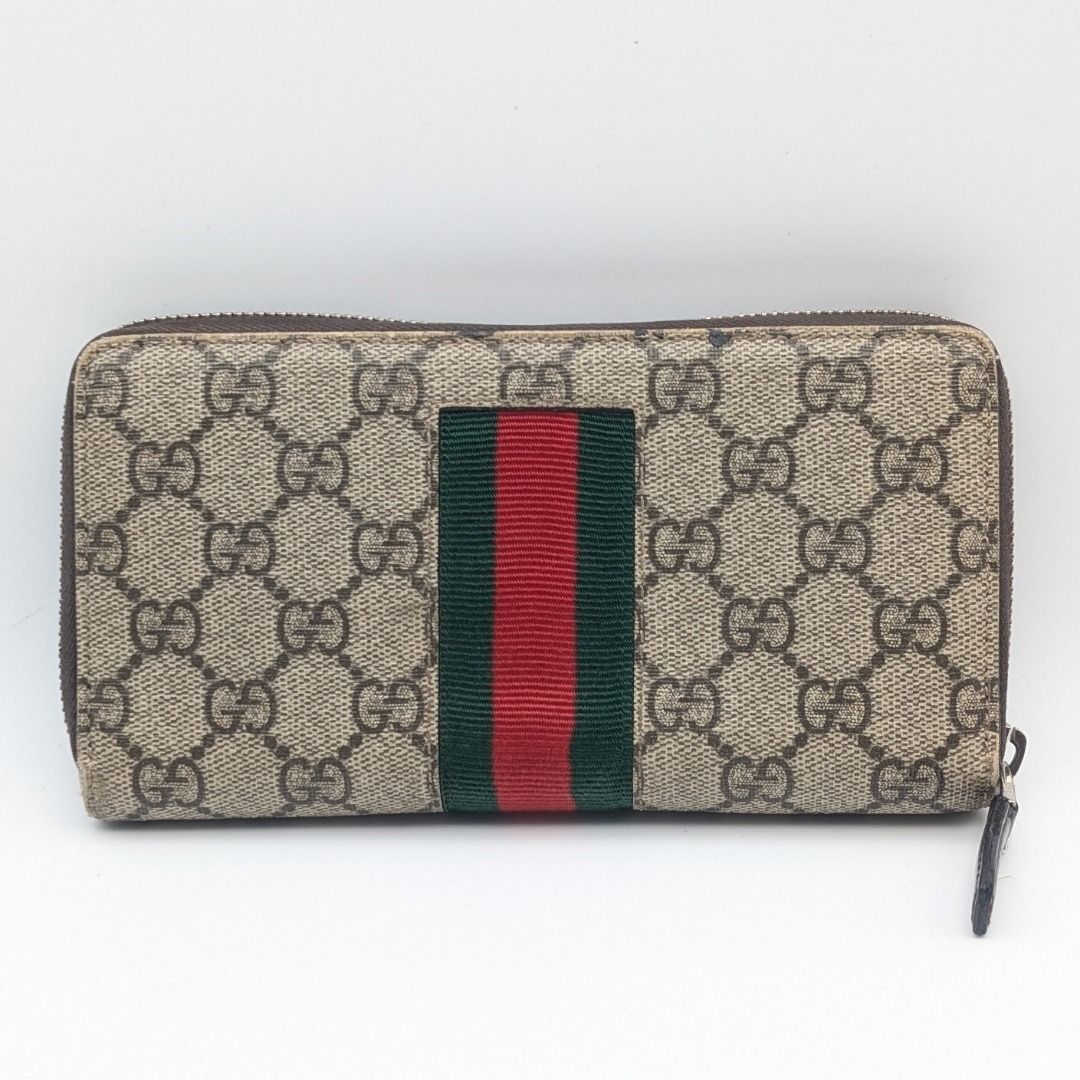 Gucci GG Supreme Sherry Line Bee Zip Around Wallet — view 2