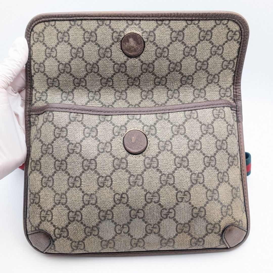 Gucci GG Supreme Neo Vintage Tiger Head Belt Bag Waist Pouch Brown — view 7