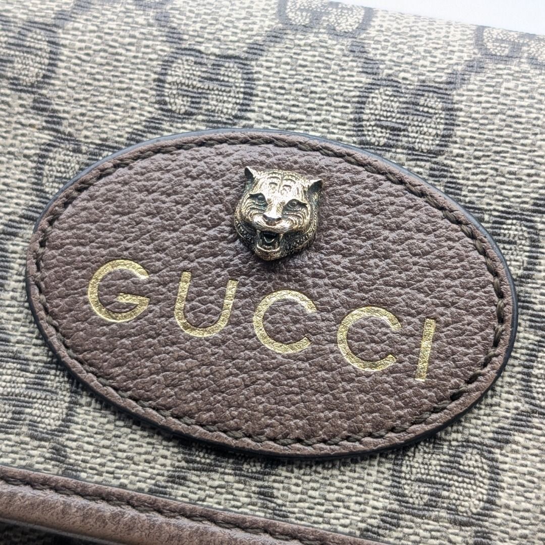 Gucci GG Supreme Neo Vintage Tiger Head Belt Bag Waist Pouch Brown — view 6