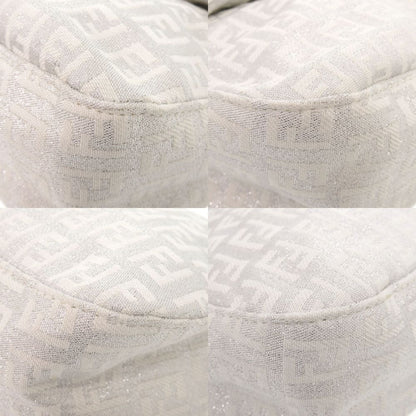 Fendi Zucchino Mamma Bucket Shoulder Canvas Leather Silver Bag — view 4