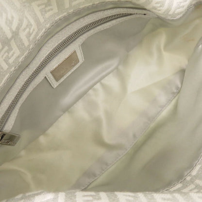 Fendi Zucchino Mamma Bucket Shoulder Canvas Leather Silver Bag — view 5