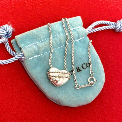Tiffany & Co Vintage Heart Arrow Necklace 925 Sterling Silver