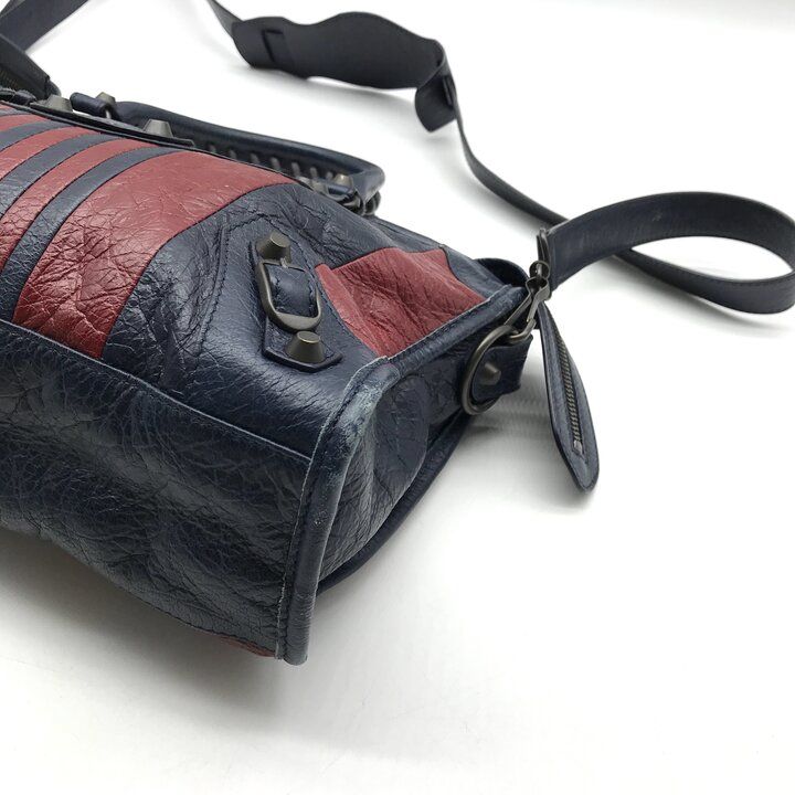 Balenciaga Classic City Stripe Leather Shoulder Hand 2-Way Bag Navy — view 6