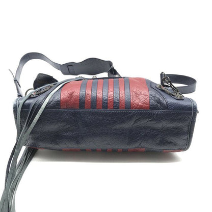 Balenciaga Classic City Stripe Leather Shoulder Hand 2-Way Bag Navy — view 4