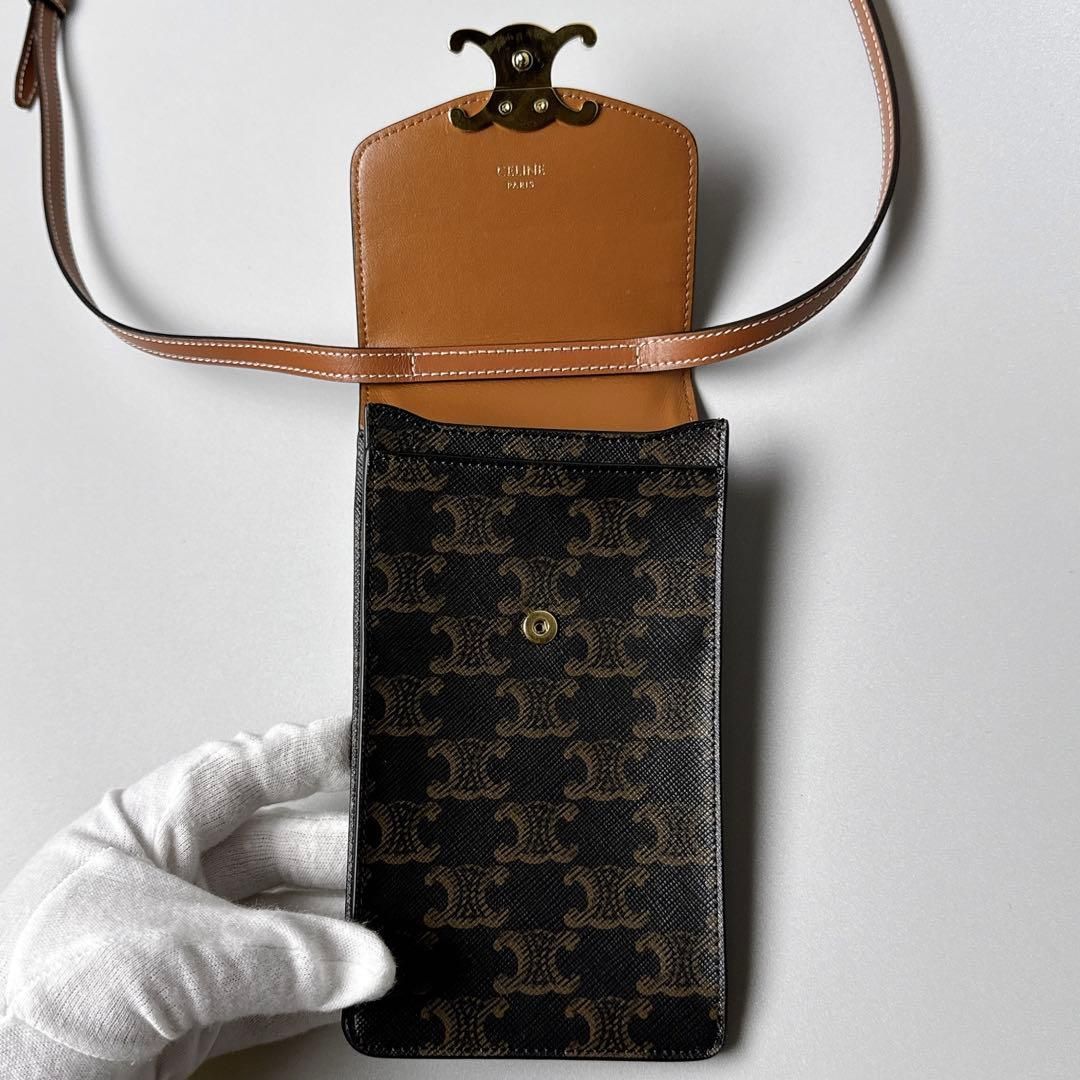 Celine Triomphe Canvas Mobile Pouch Smartphone Shoulder Bag — view 3