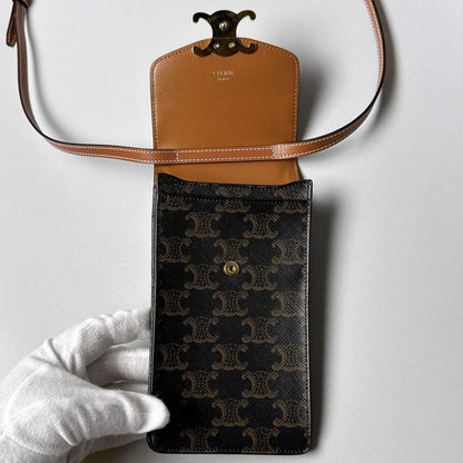 Celine Triomphe Canvas Mobile Pouch Smartphone Shoulder Bag — view 3