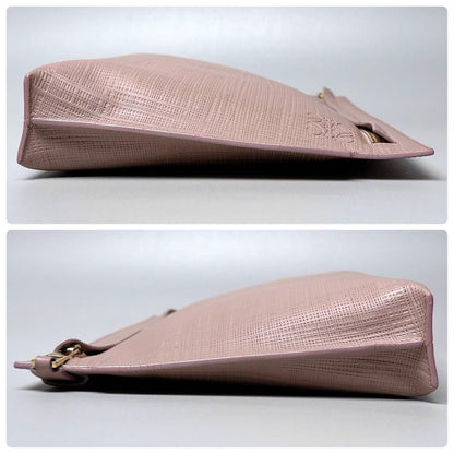 Loewe T Pouch Clutch Pink Beige Anagram — view 4
