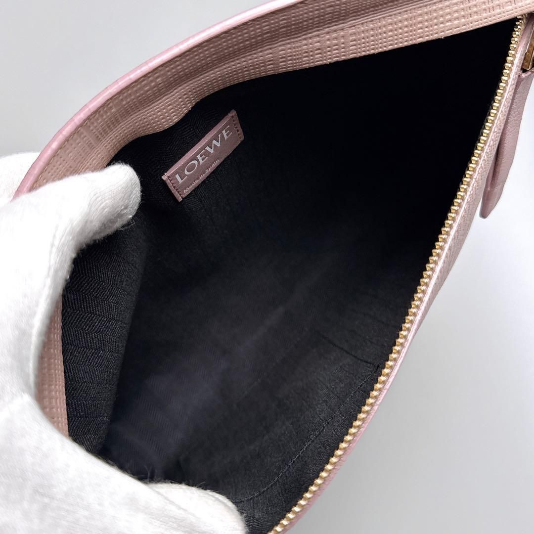 Loewe T Pouch Clutch Pink Beige Anagram — view 3