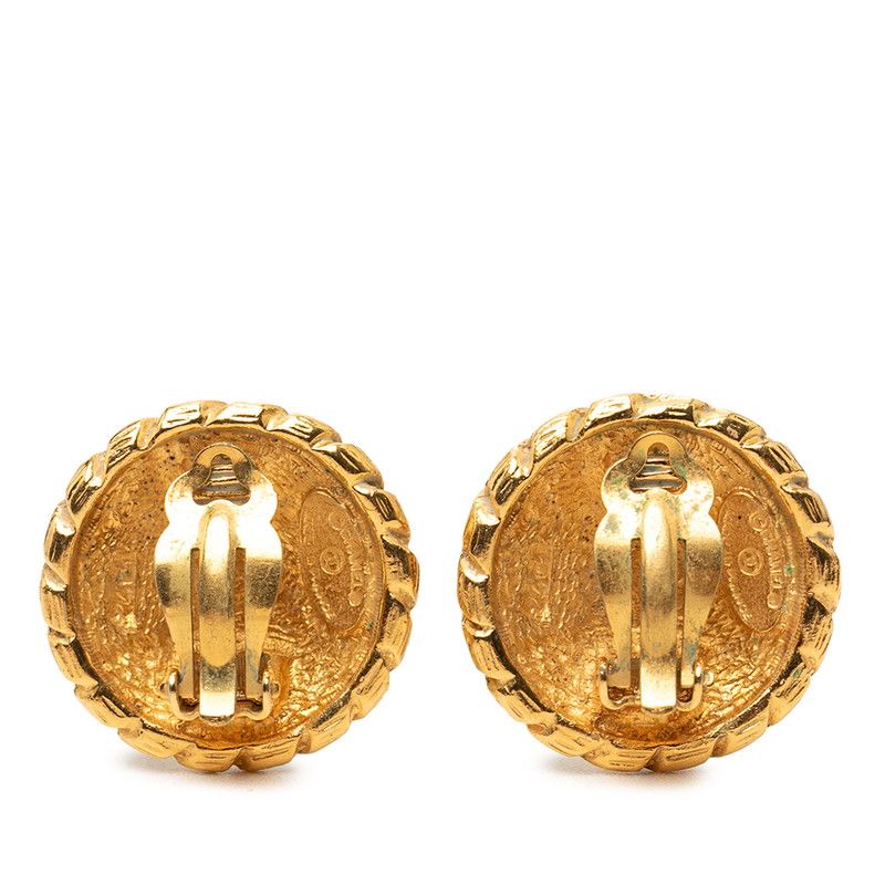 Chanel Vintage CC Logo Earrings Gold Plated — view 2