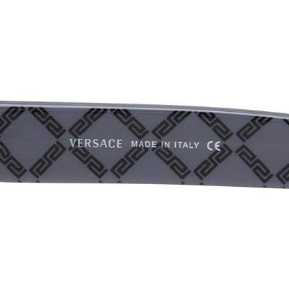 Versace Logo Sunglasses Black Silver Gray Acetate Metal Eyewear — view 6
