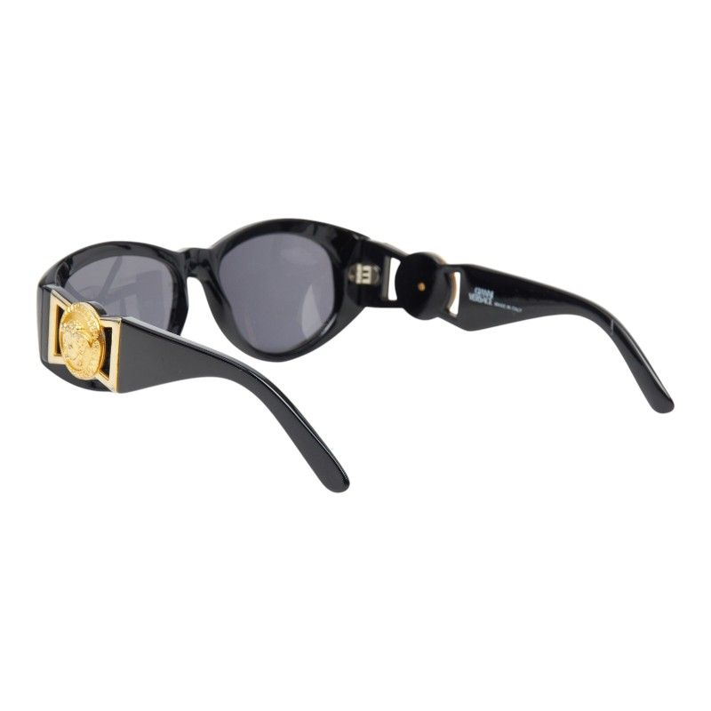 Versace Side Medusa Sunglasses Black Gold Acetate Eyewear — view 2