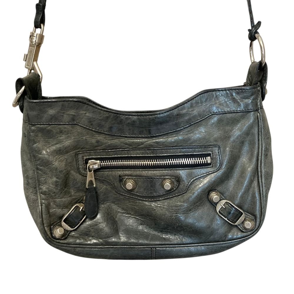 Balenciaga Giant Hip Leather Shoulder Bag Khaki