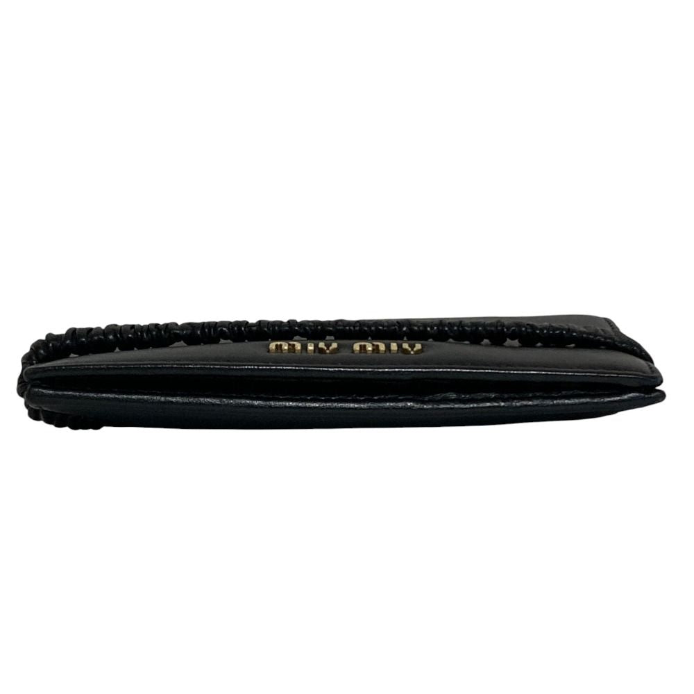 Miu Miu Leather Bifold Wallet with Band Black — view 5