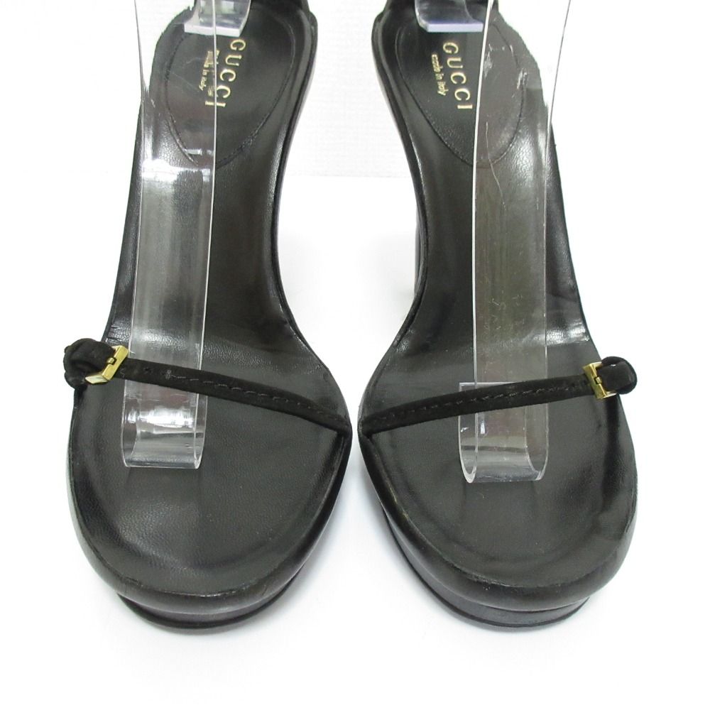 Gucci Ankle Strap High Sandals 34c Black — view 2