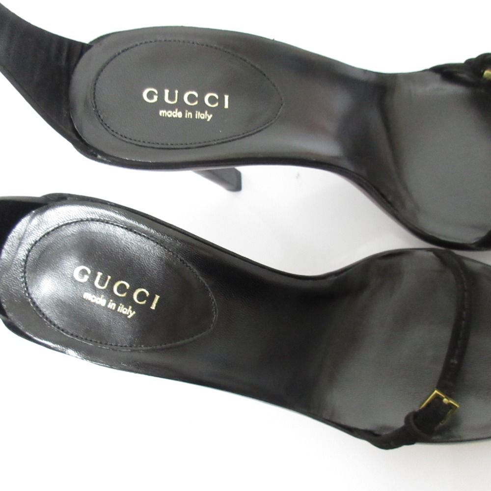 Gucci Ankle Strap High Sandals 34c Black — view 5