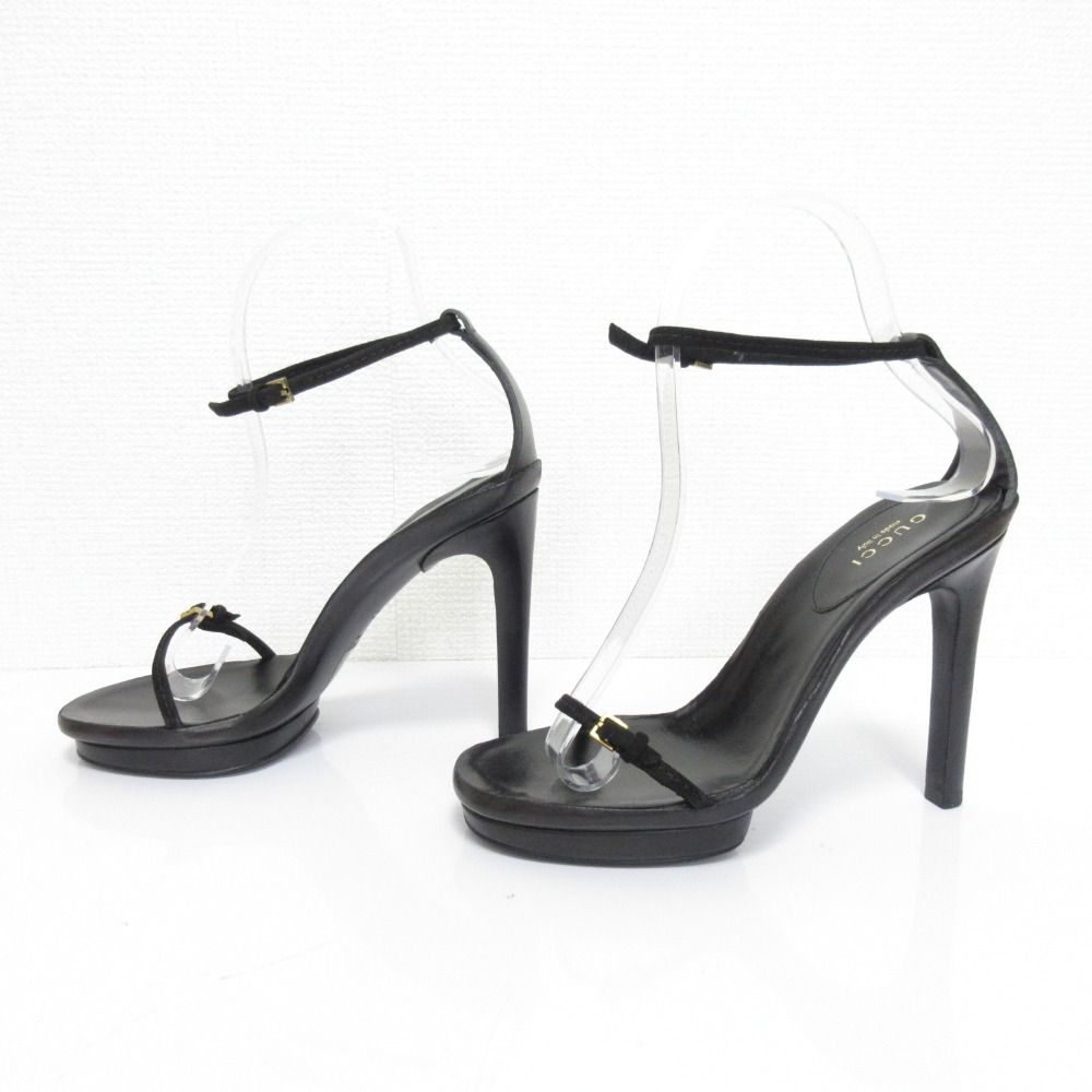 Gucci Ankle Strap High Sandals 34c Black — view 4