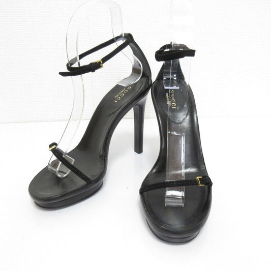 Gucci Ankle Strap High Sandals 34c Black