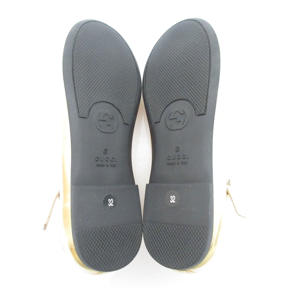 Gucci Yuko Higuchi Ankle Strap Ballet Shoes Flat Pumps Kids Gold — view 6