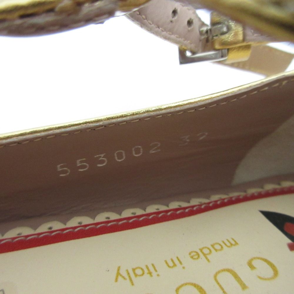 Gucci Yuko Higuchi Ankle Strap Ballet Shoes Flat Pumps Kids Gold — view 7