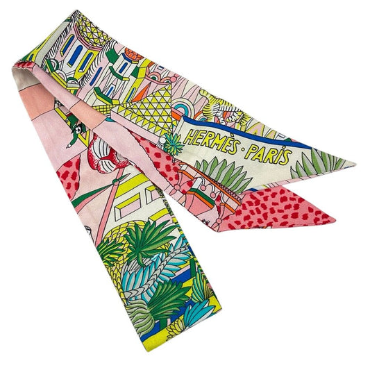 Hermes Animapolis Twilly Ribbon Scarf Multicolor