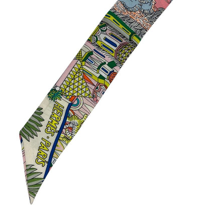 Hermes Animapolis Twilly Ribbon Scarf Multicolor — view 6