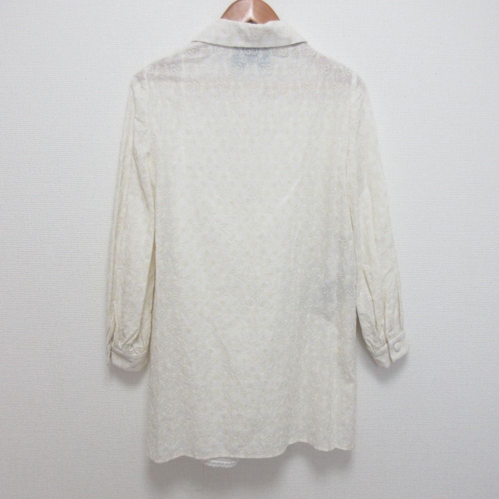 Gucci GG Jacquard Pullover Tunic Blouse White Sweater — view 2