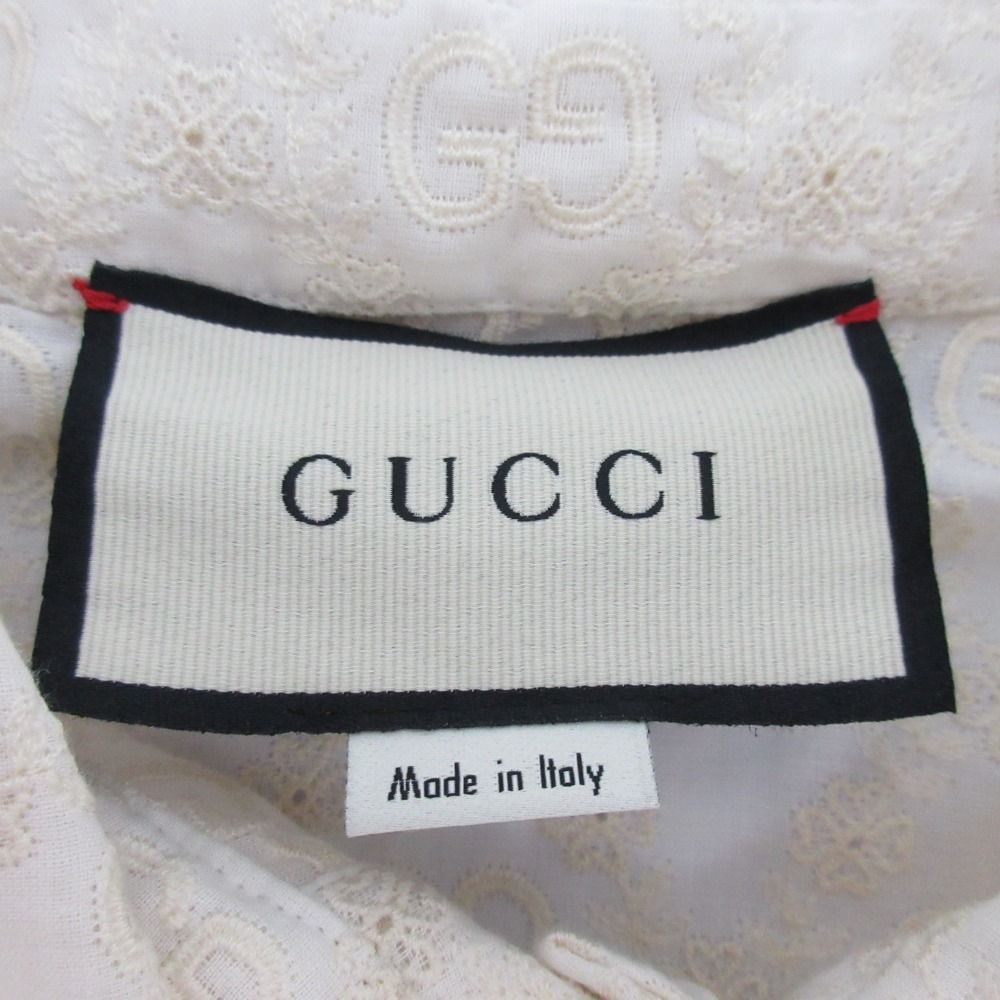 Gucci GG Jacquard Pullover Tunic Blouse White Sweater — view 7