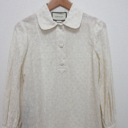 Gucci GG Jacquard Pullover Tunic Blouse White Sweater — view 3