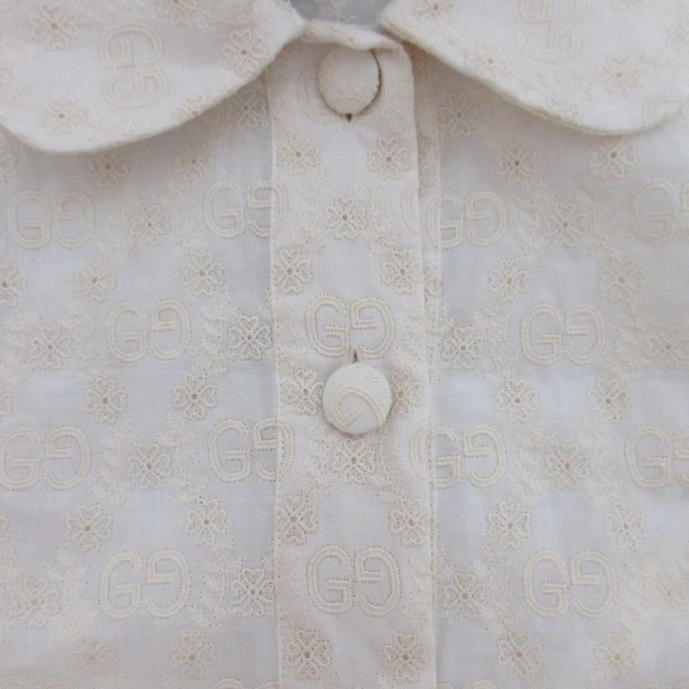 Gucci GG Jacquard Pullover Tunic Blouse White Sweater — view 4