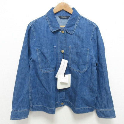 Max Mara S Smmgalante Cotton Linen Jacket Indigo 42