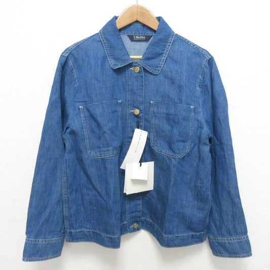 Max Mara S Smmgalante Cotton Linen Jacket Indigo 42
