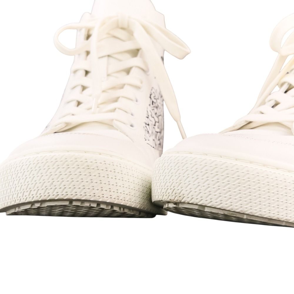 Hermes District Leather High-Top Sneakers White — view 6