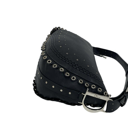 Dior Peace & Love Logo Leather Shoulder Bag Black — view 6