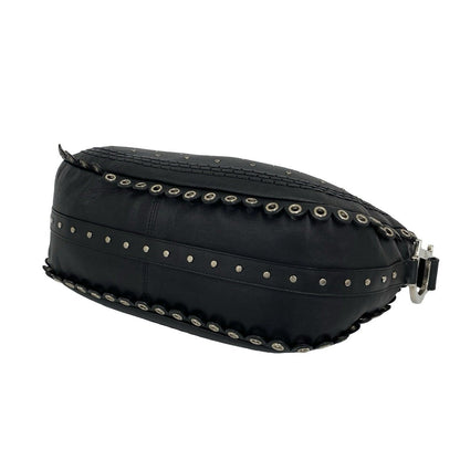 Dior Peace & Love Logo Leather Shoulder Bag Black — view 8