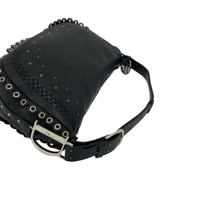 Dior Peace & Love Logo Leather Shoulder Bag Black — view 4