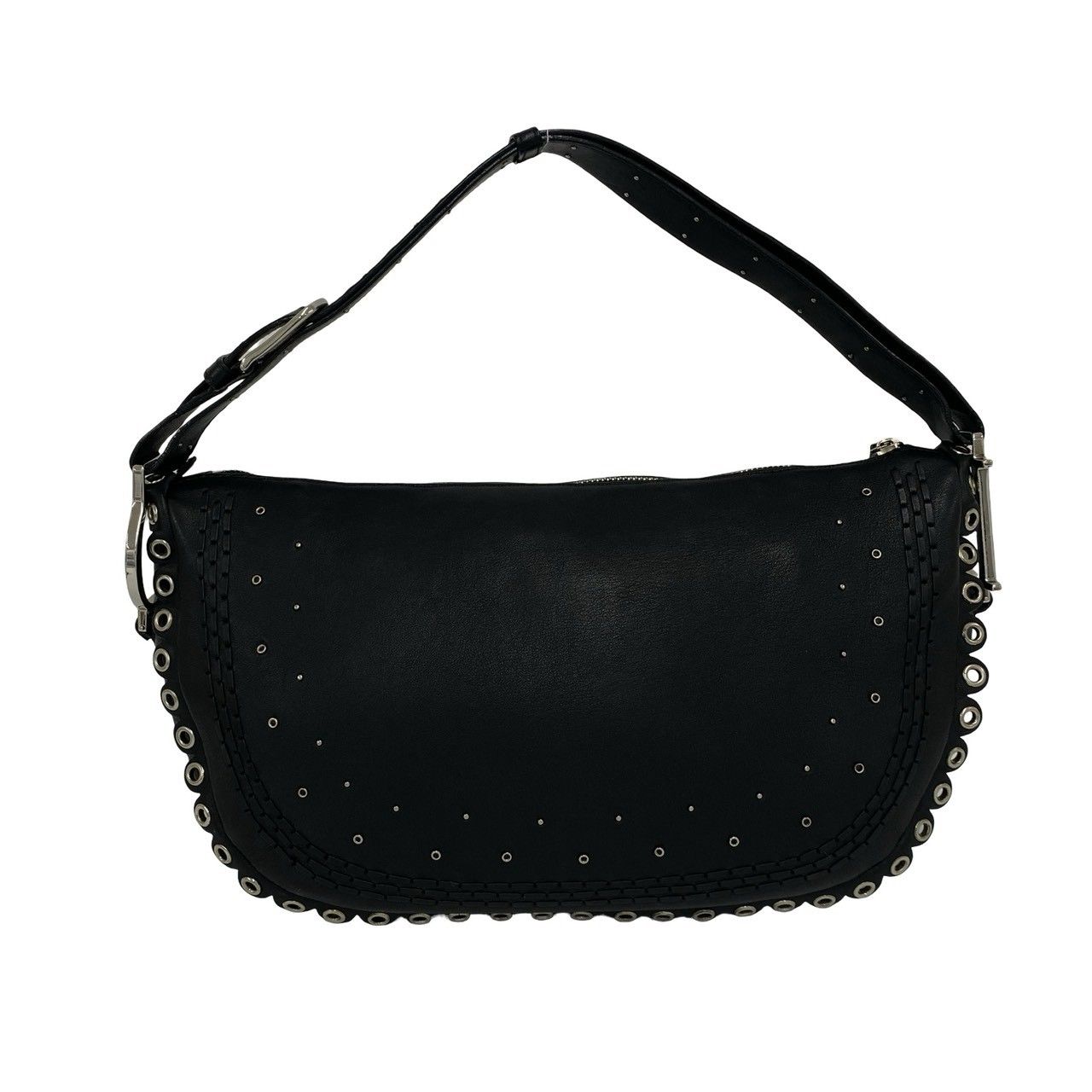Dior Peace & Love Logo Leather Shoulder Bag Black — view 3