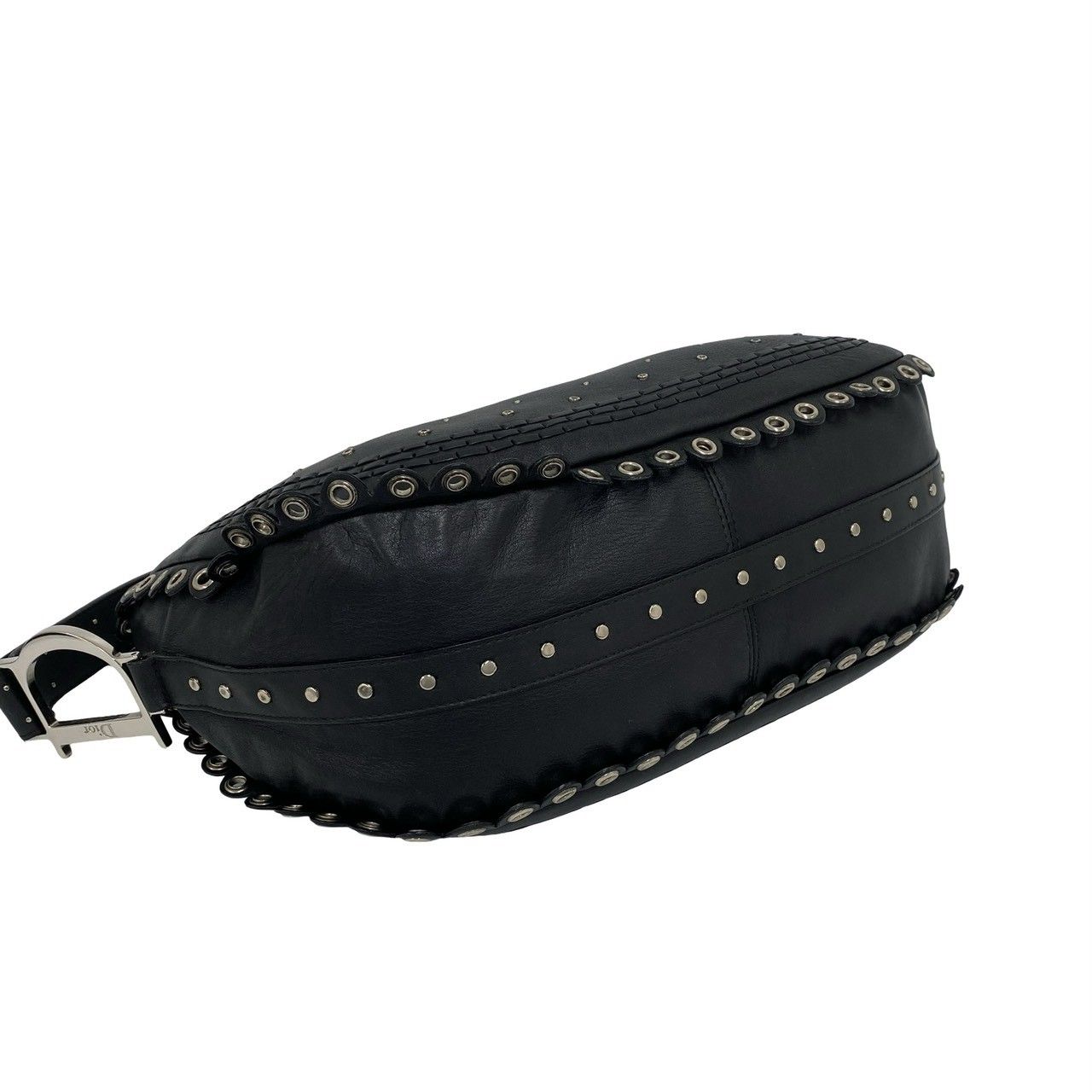 Dior Peace & Love Logo Leather Shoulder Bag Black — view 7