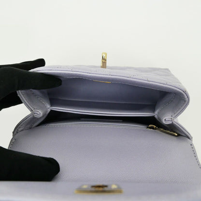 Chanel Coco Handle Lavender Caviar Leather Chain Shoulder Bag Purple — view 5
