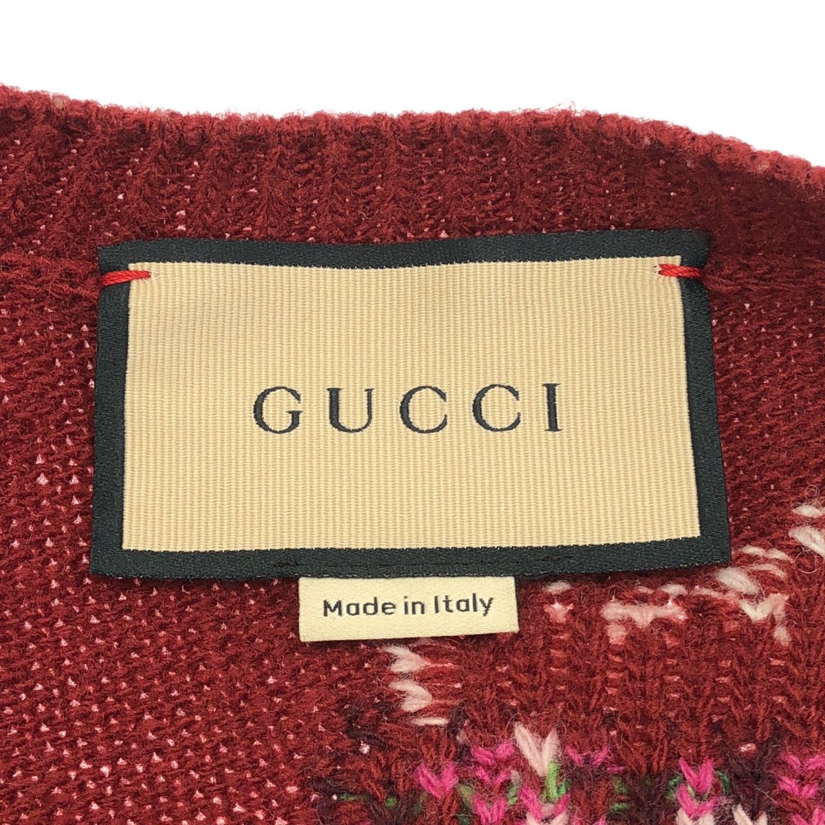 Gucci Flower Knit Cardigan Red XS — view 3
